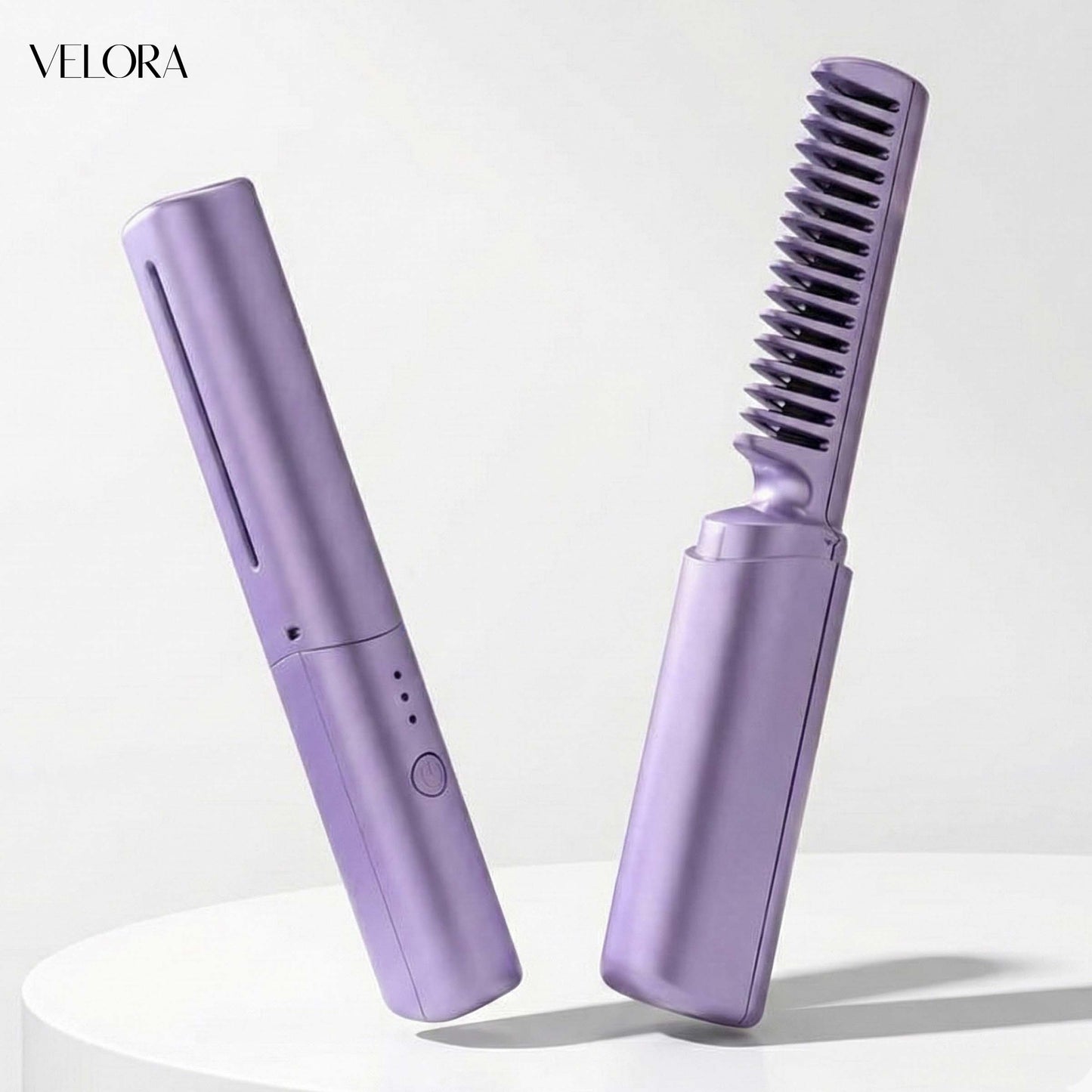 Cordless Mini Hair Straightener & Hot Comb - Rechargeable Travel Styler with Adjustable Heat