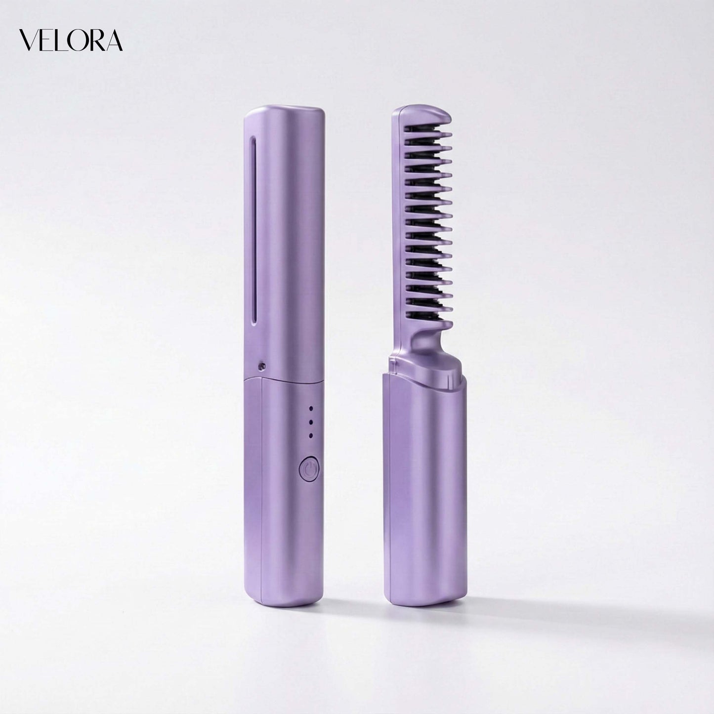 Cordless Mini Hair Straightener & Hot Comb - Rechargeable Travel Styler with Adjustable Heat